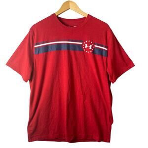 Under Armour Heat Gear T-Shirt Mens Large Athletic Red Short Sleeve Workout Gym